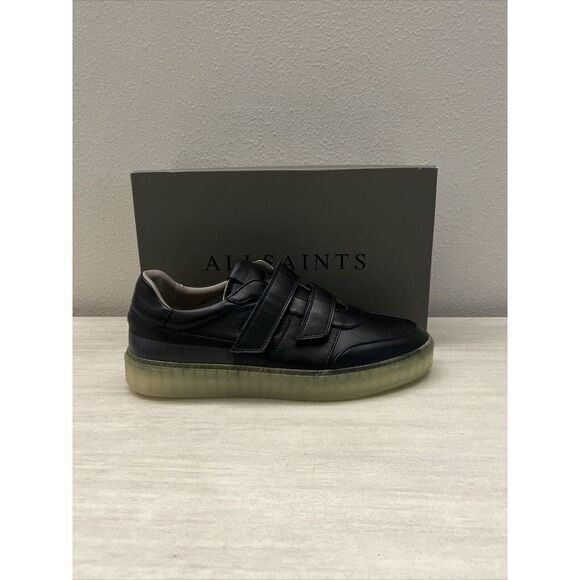 All Saints Men's Sz 12 US/45 EU Jonah Strap Black Leather Shoes - Picture 3 of 9